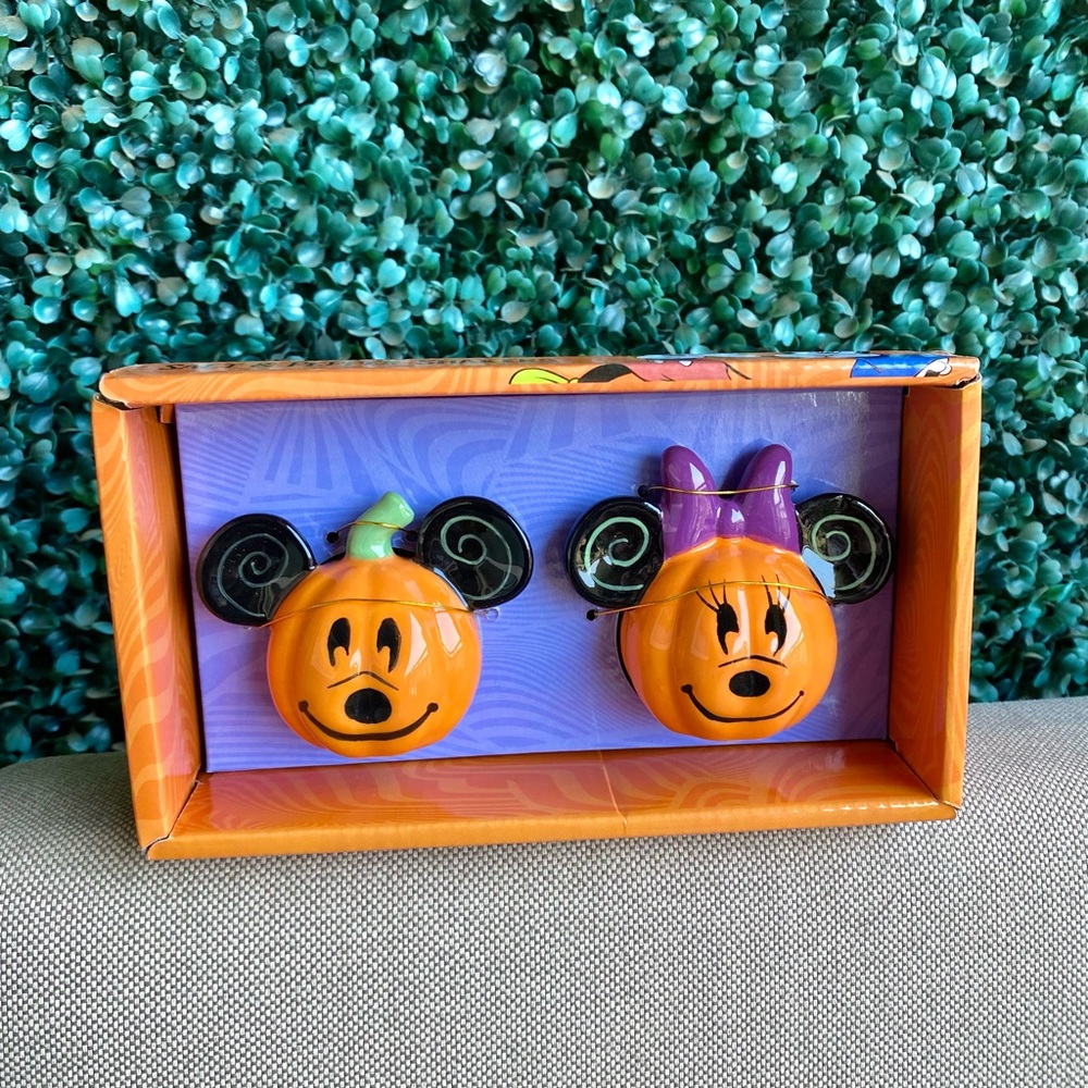 Mickey and Minnie Pumpkin Salt & Pepper Shakers